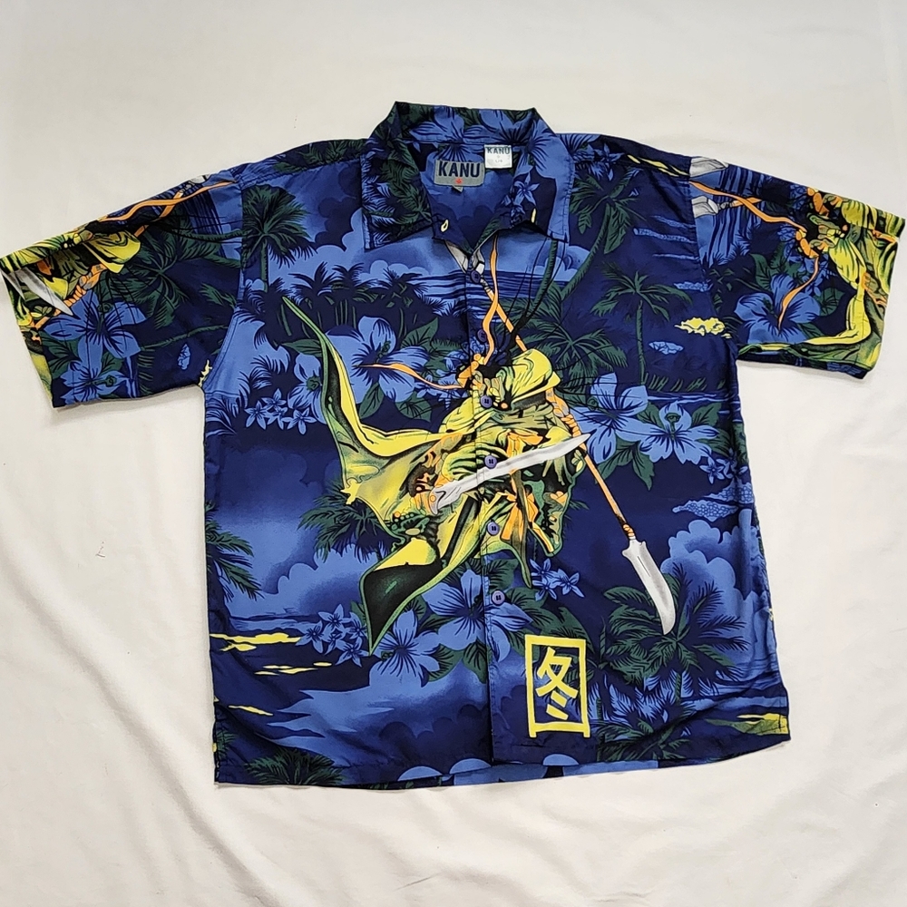 KANU Mens Hawaiian Surf Shirt Summer Rare Print Japanese TPB Lore